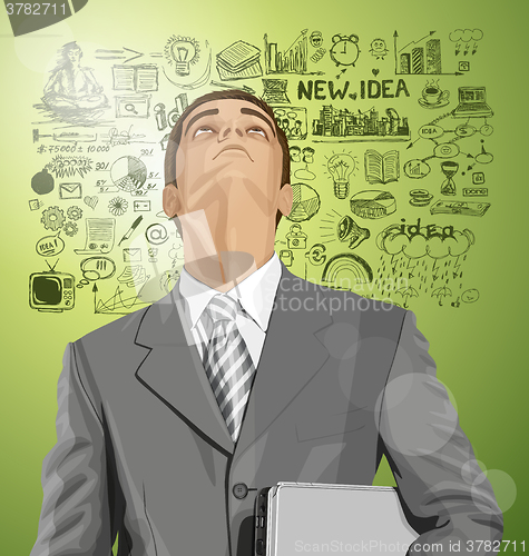Image of Vector Businessman With Laptop