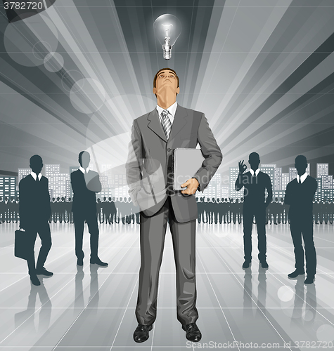 Image of Vector Businessman With Laptop