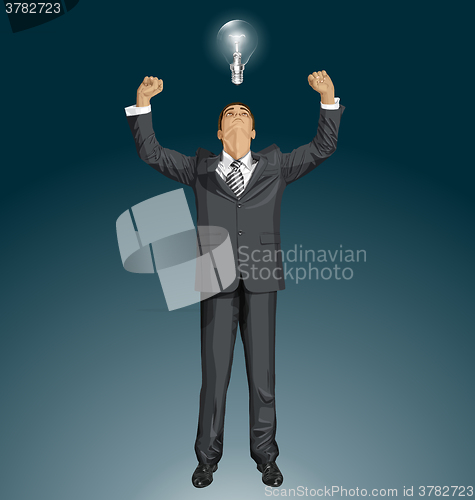 Image of Vector Businessman With Hands Up