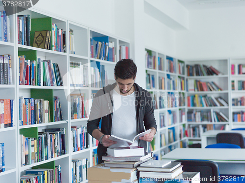 Image of student in school library