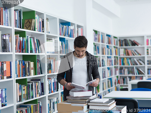 Image of student in school library