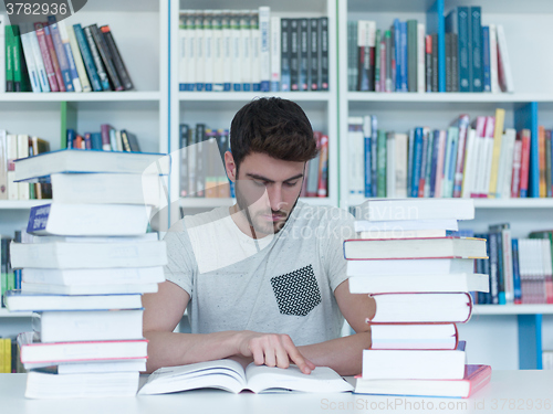 Image of student in school library