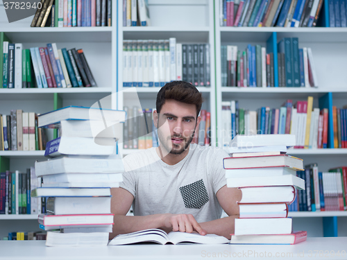 Image of student in school library