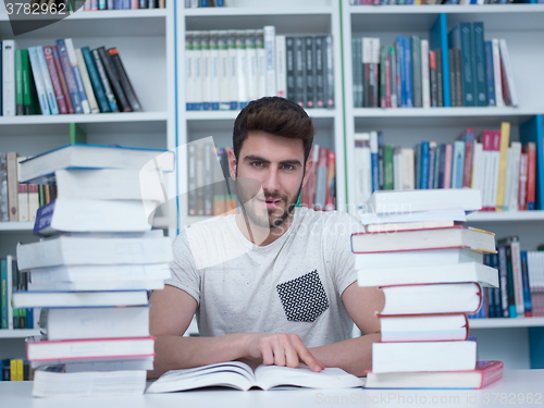 Image of student in school library