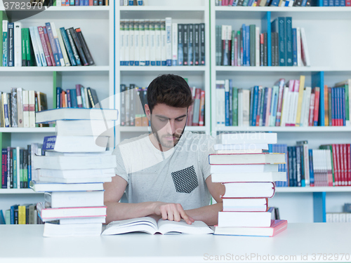 Image of student in school library