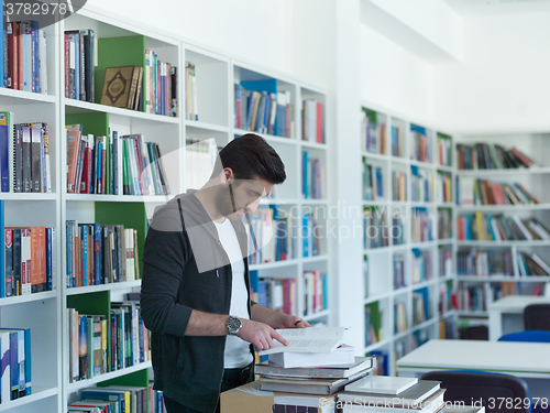 Image of student in school library