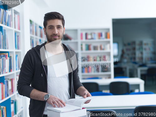 Image of student in school library