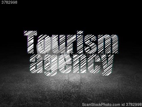Image of Tourism concept: Tourism Agency in grunge dark room