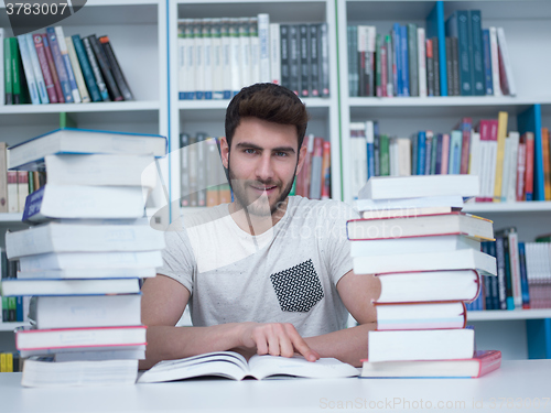 Image of student in school library