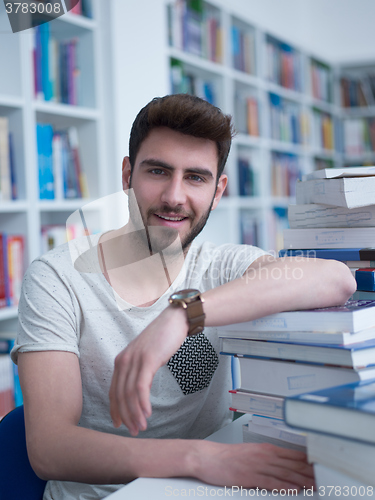 Image of student in school library