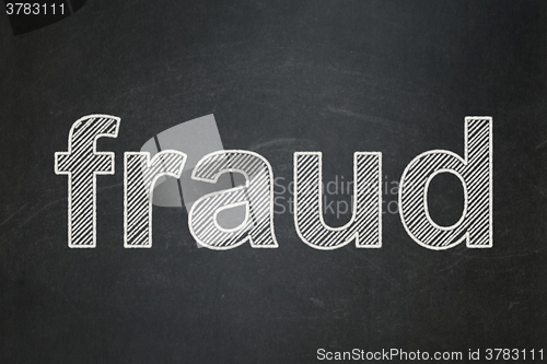 Image of Security concept: Fraud on chalkboard background