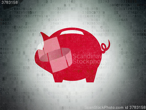Image of Currency concept: Money Box on Digital Paper background