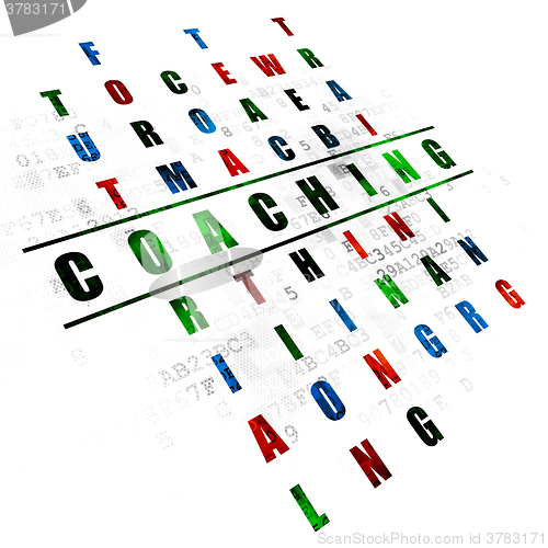 Image of Education concept: Coaching in Crossword Puzzle