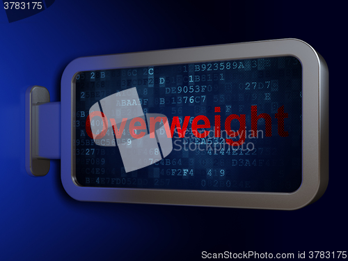 Image of Health concept: Overweight on billboard background