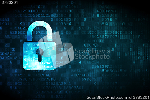 Image of Protection concept: Closed Padlock on digital background