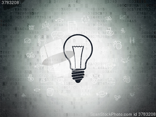 Image of Finance concept: Light Bulb on Digital Paper background