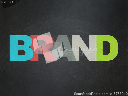 Image of Marketing concept: Brand on School Board background