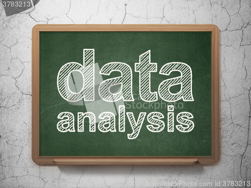 Image of Data concept: Data Analysis on chalkboard background