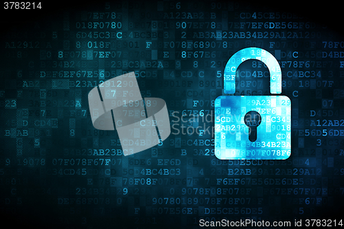 Image of Privacy concept: Closed Padlock on digital background