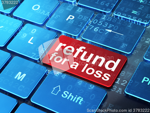 Image of Insurance concept: Refund For A Loss on computer keyboard background