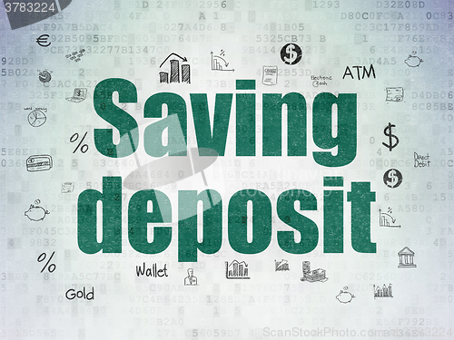 Image of Money concept: Saving Deposit on Digital Paper background