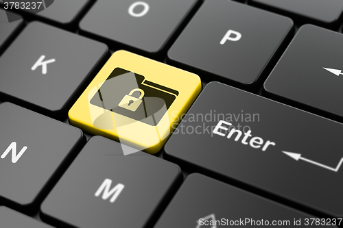 Image of Business concept: Folder With Lock on computer keyboard background