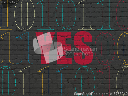 Image of Business concept: Yes on wall background