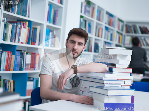 Image of student in school library