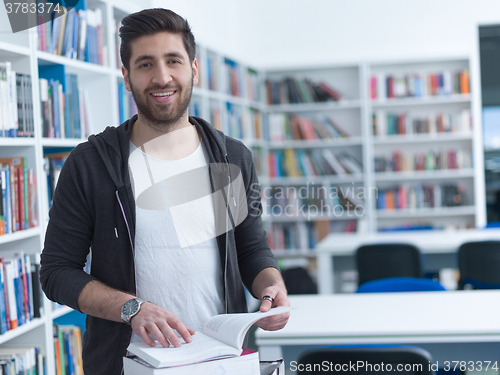 Image of student in school library