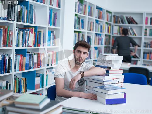 Image of student in school library