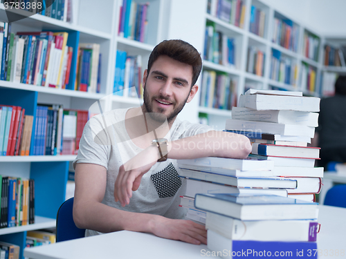 Image of student in school library