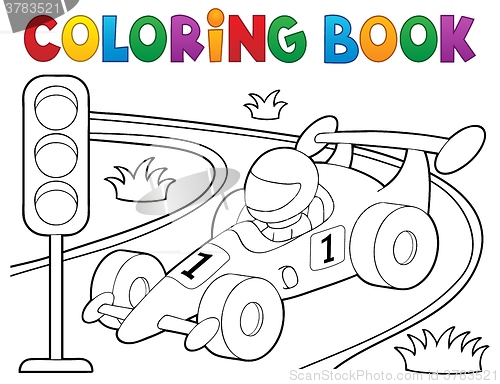 Image of Coloring book racing car theme 1