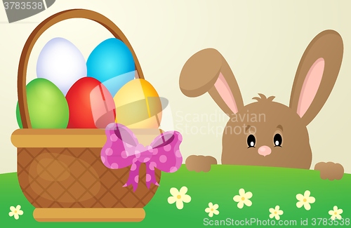 Image of Lurking Easter bunny and egg basket