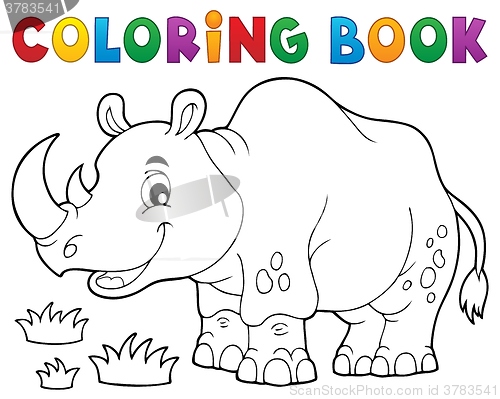 Image of Coloring book rhino theme image 1