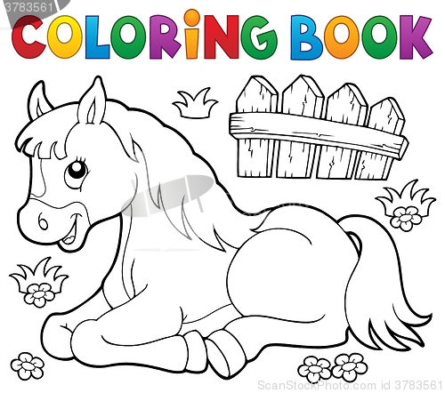 Image of Coloring book horse topic 1