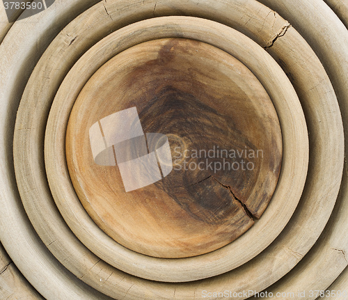 Image of Wooden bowls isolated