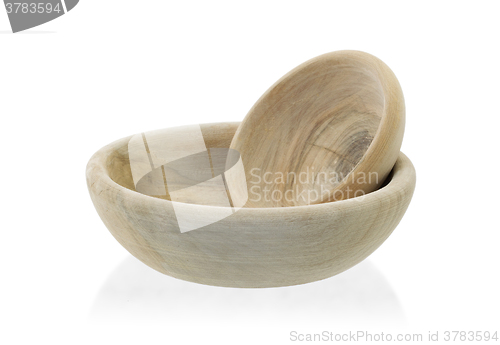 Image of Wooden bowls isolated