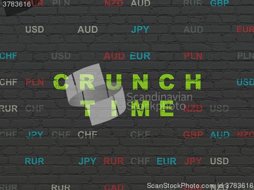 Image of Business concept: Crunch Time on wall background