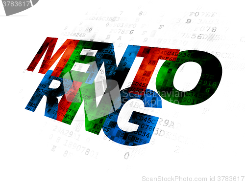 Image of Education concept: Mentoring on Digital background