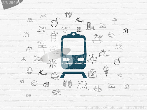 Image of Tourism concept: Train on wall background