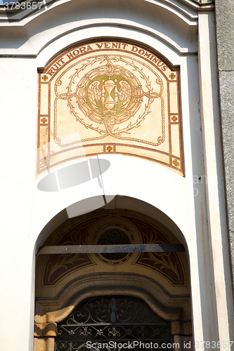 Image of abstract  church door    in    column  the milano old      close