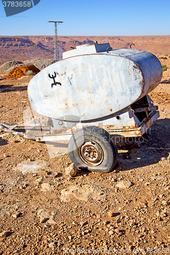 Image of water tank in morocco   utility pole l weel and arid