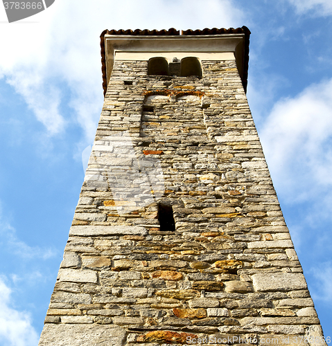 Image of   borghi  old abstract in  italy   the   wall  and church towe 