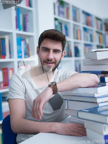 Image of student in school library