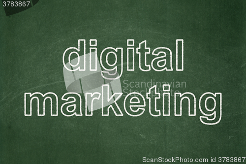 Image of Advertising concept: Digital Marketing on chalkboard background