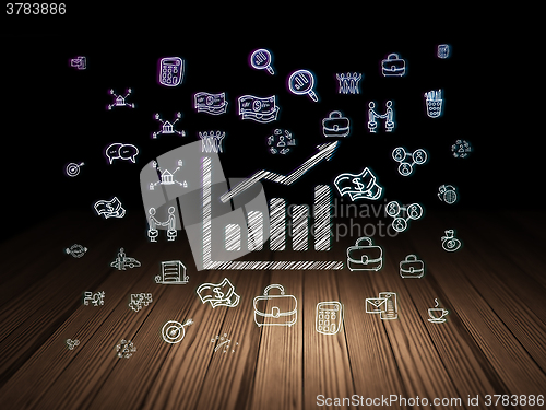Image of Finance concept: Growth Graph in grunge dark room