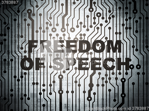 Image of Political concept: circuit board with Freedom Of Speech