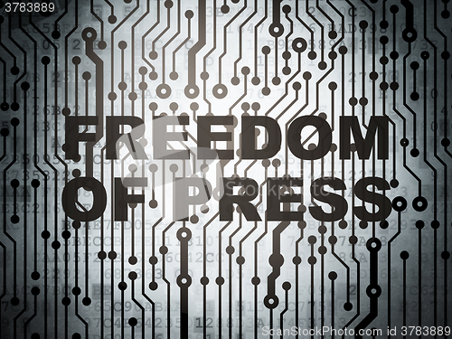 Image of Political concept: circuit board with Freedom Of Press