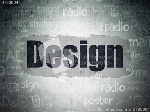 Image of Marketing concept: Design on Digital Paper background