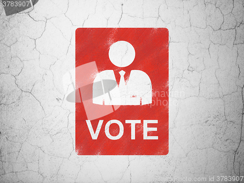 Image of Politics concept: Ballot on wall background